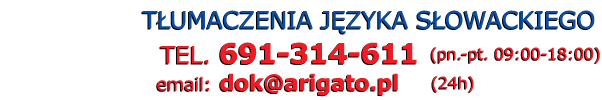 Tłumacz słowacki - Telefon: 691 314 611